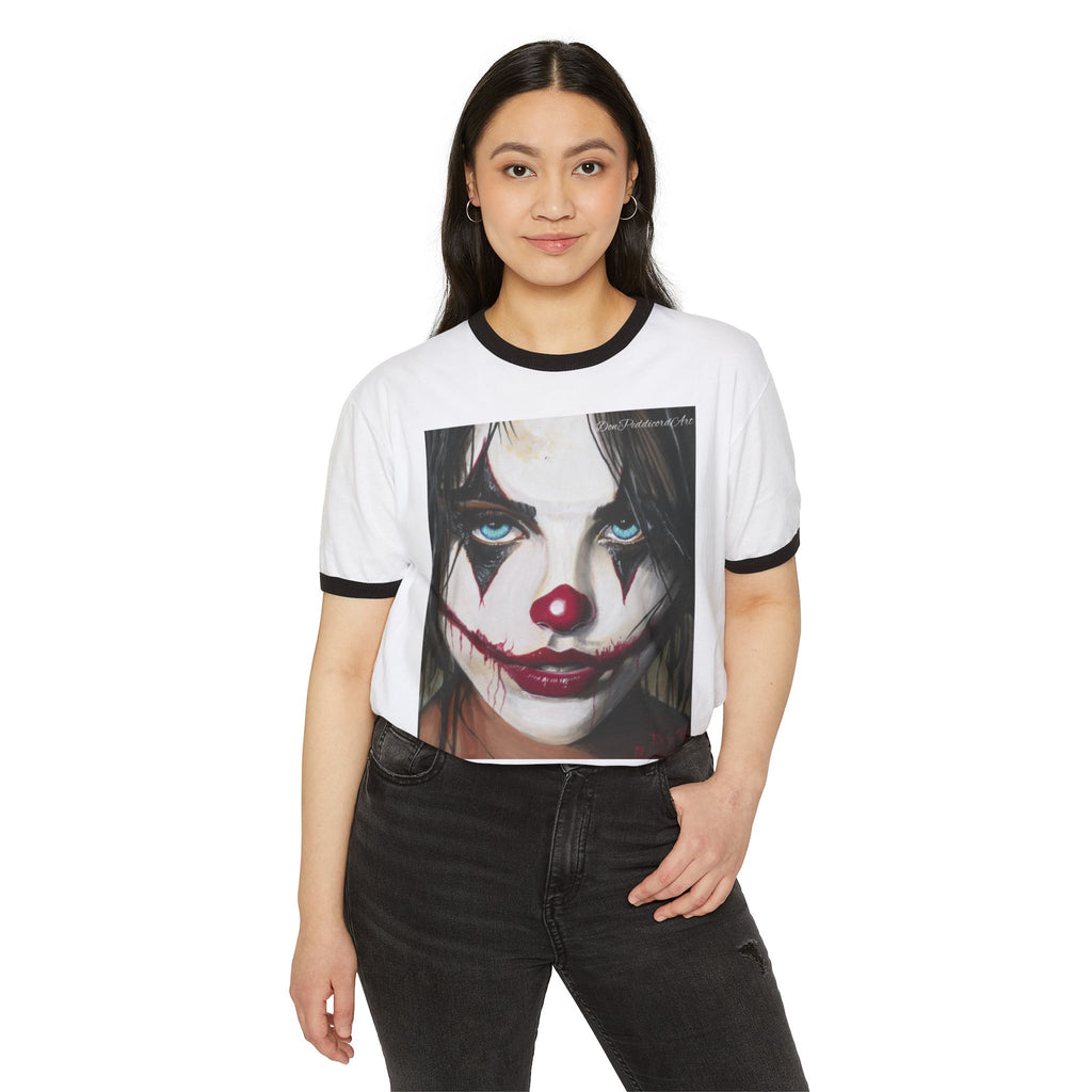 Clown Face Graphic Ringer Tee