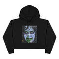 Regan — Haunted Green-Eyed Demon Portrait Crop Hoodie